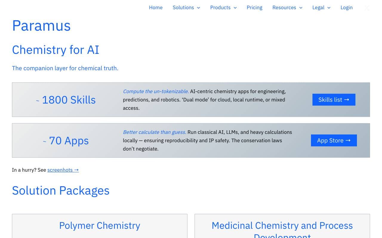 PARAMUS interface preview