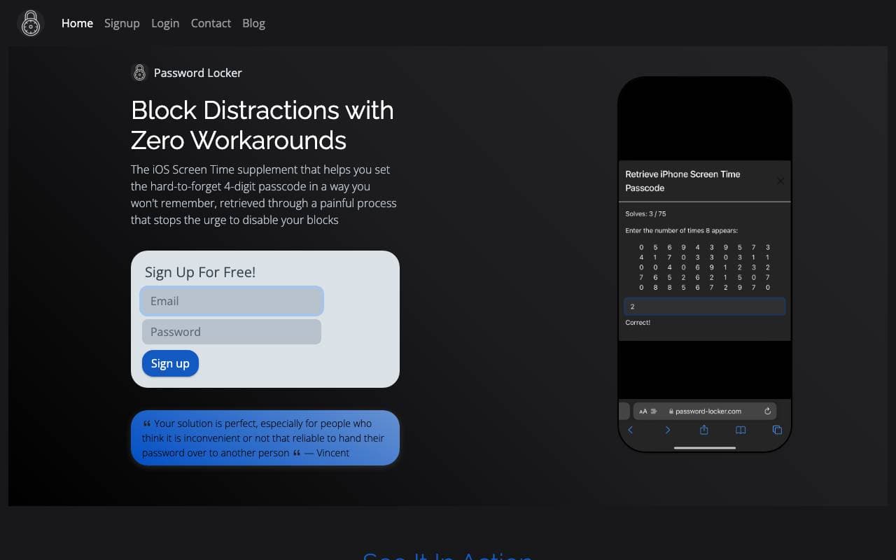 Password Locker interface preview