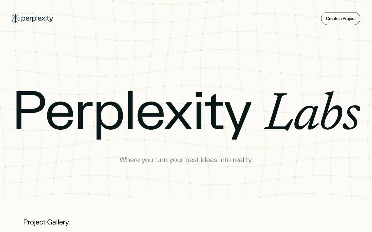 Perplexity Labs interface preview