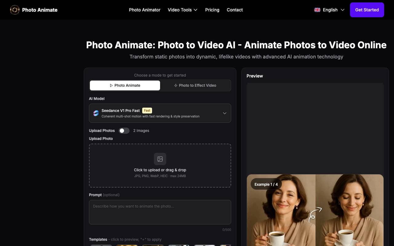 Photo Animate interface preview