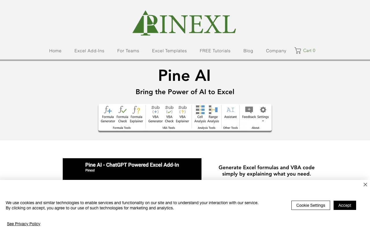 Pine AI interface preview