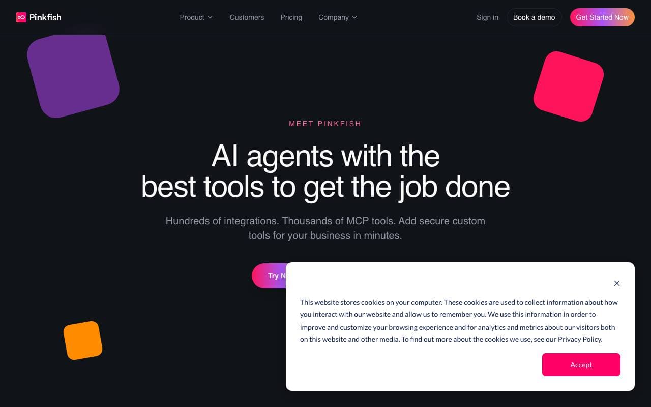 Pinkfish AI interface preview