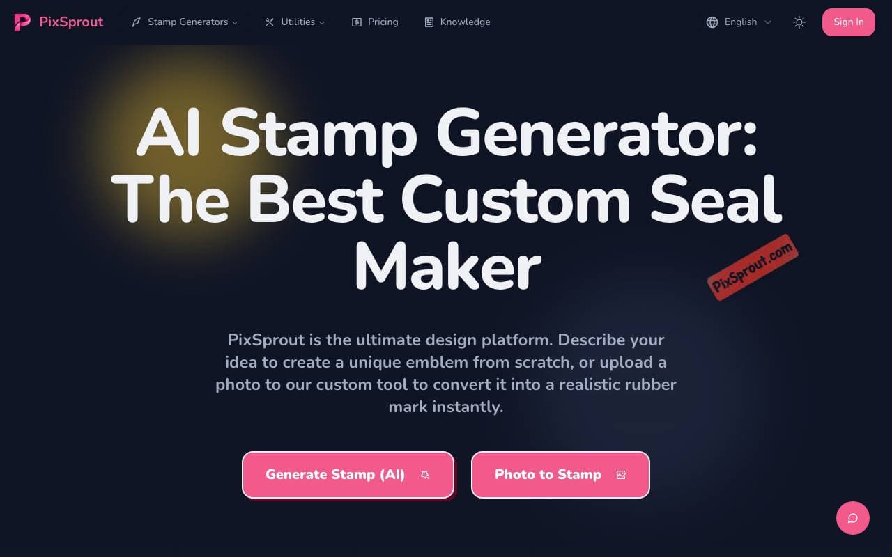 PixSprout - AI Stamp Maker interface preview