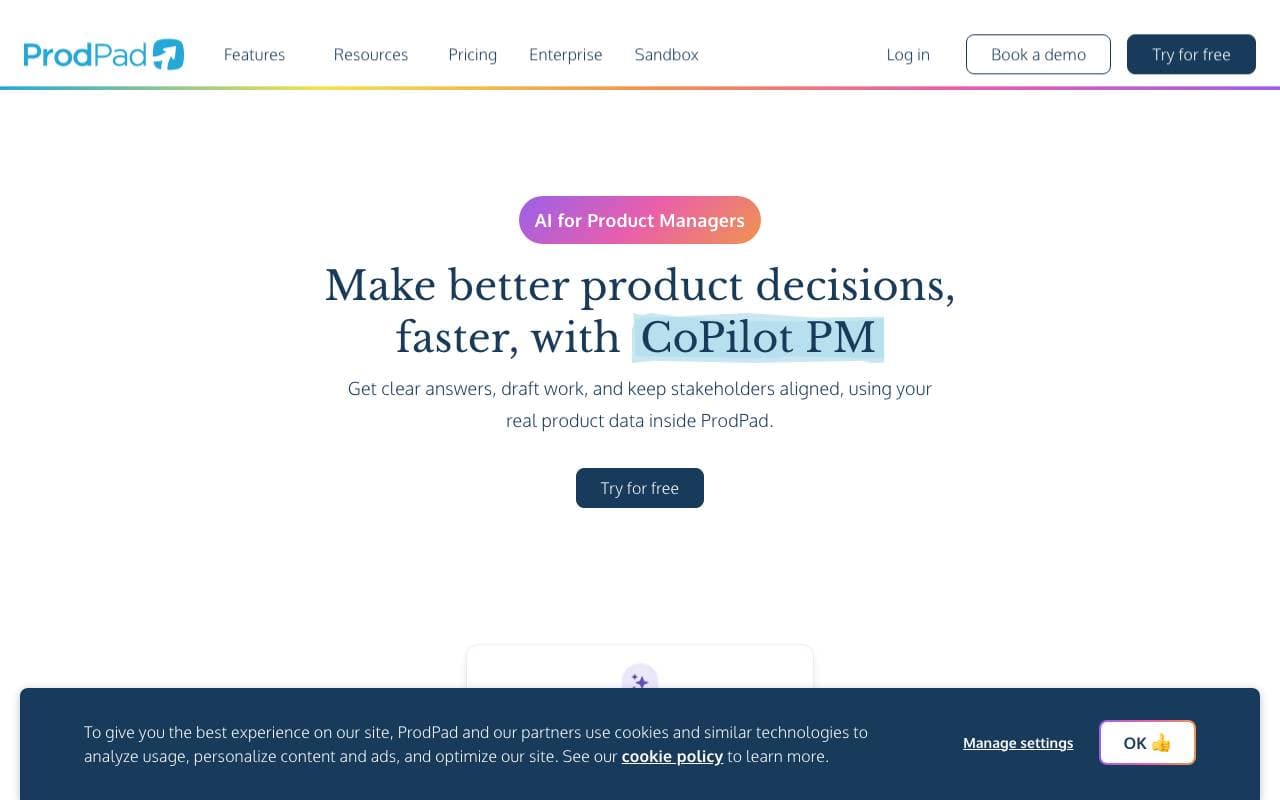 ProdPad CoPilot for Product Managers interface preview