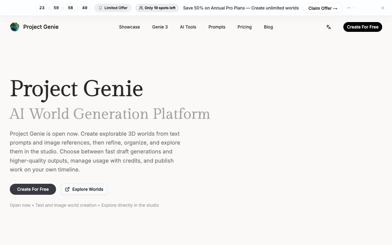 Project Genie-AI World Generator interface preview