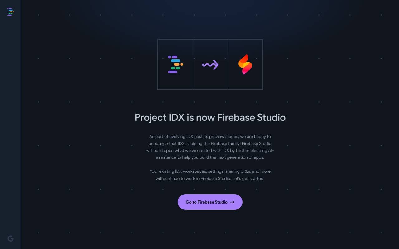 Project IDX interface preview