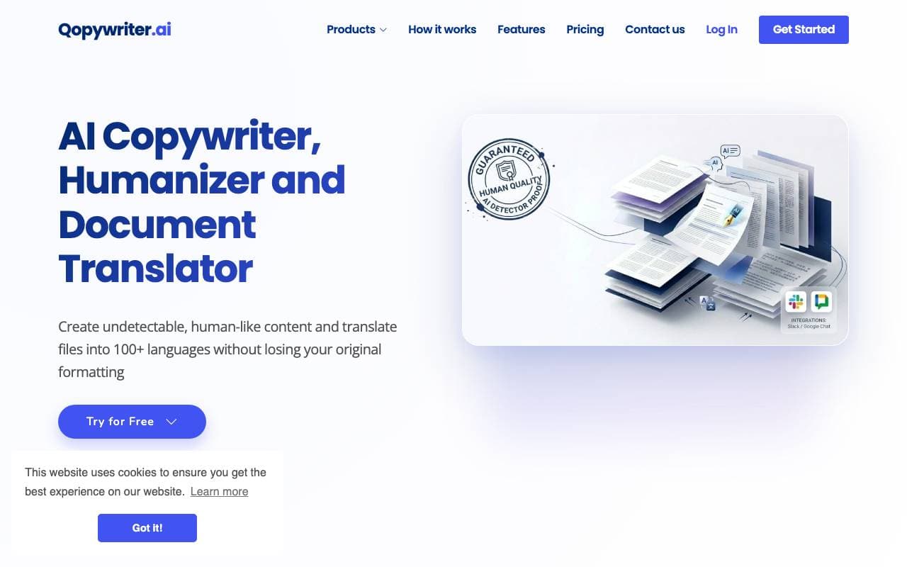 Qopywriter.ai interface preview