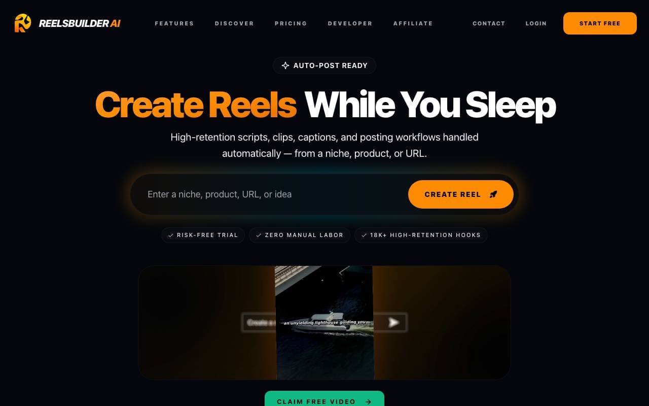 ReelsBuilder AI interface preview