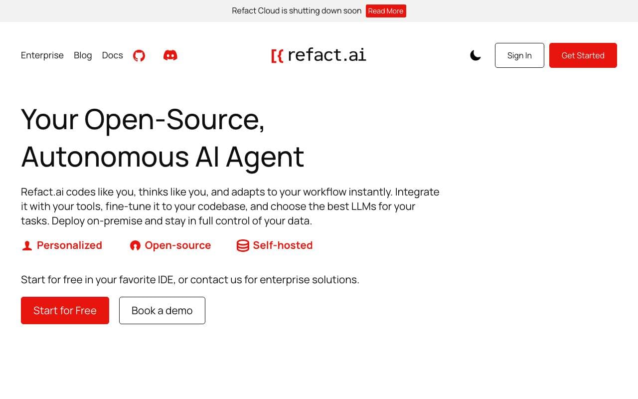 Refact.ai interface preview