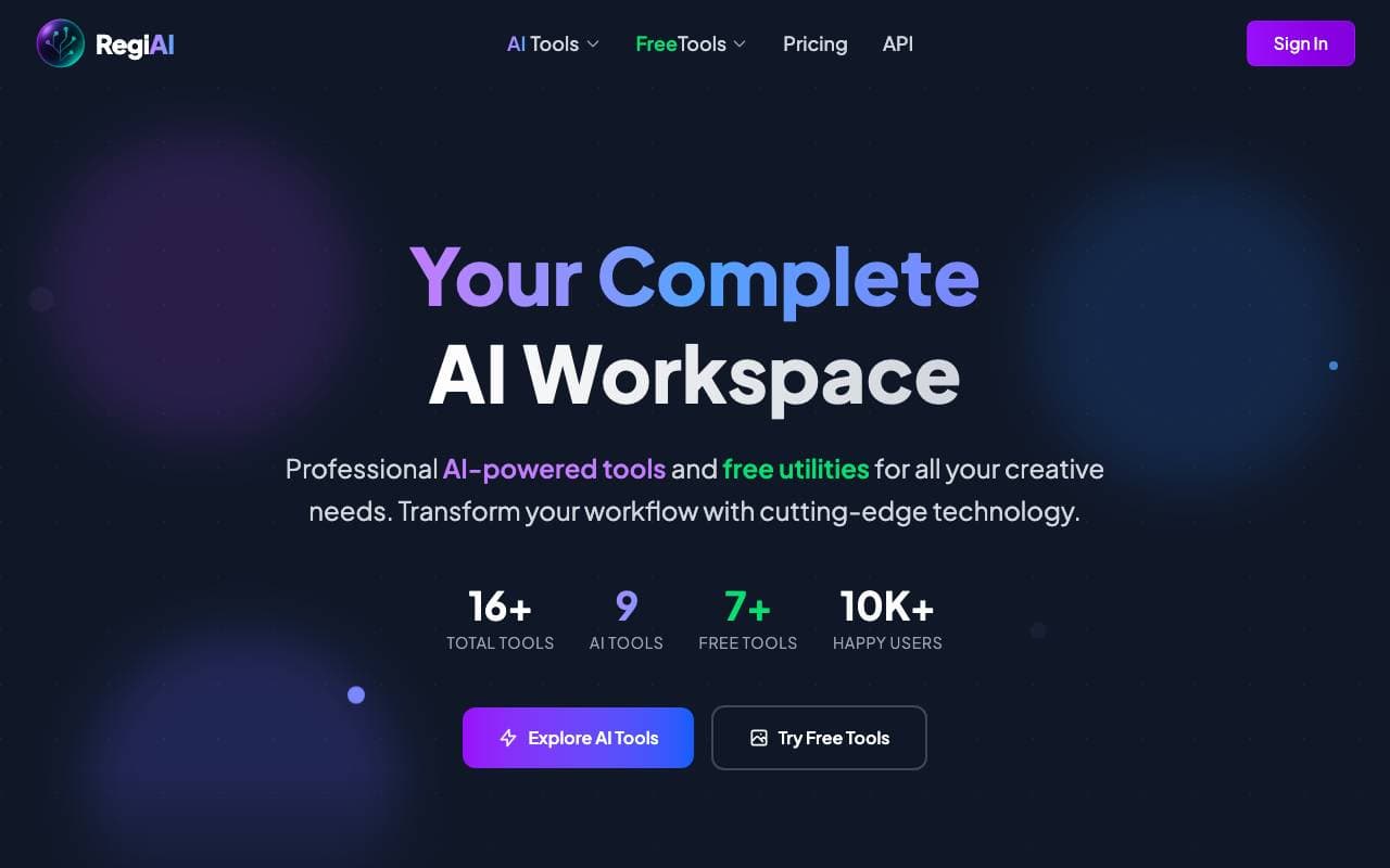 Regi AI interface preview