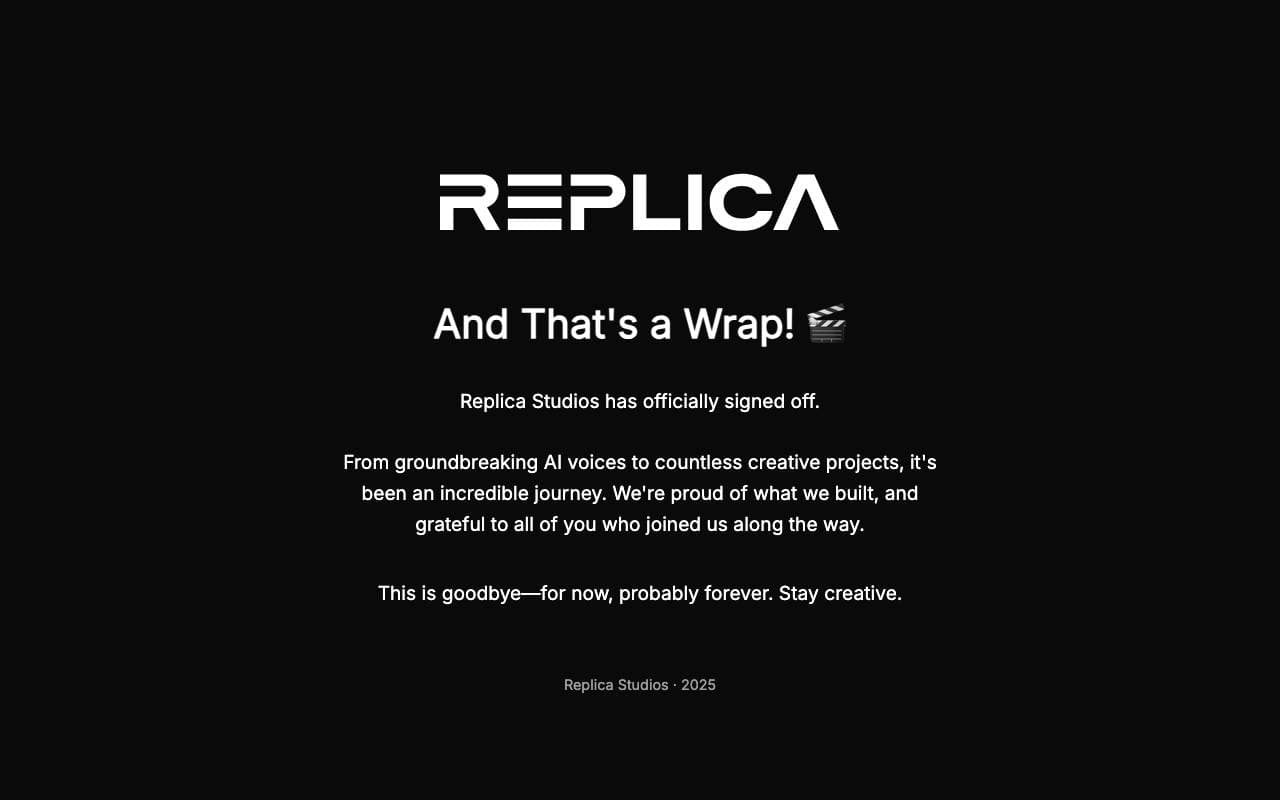 Replica Studios interface preview