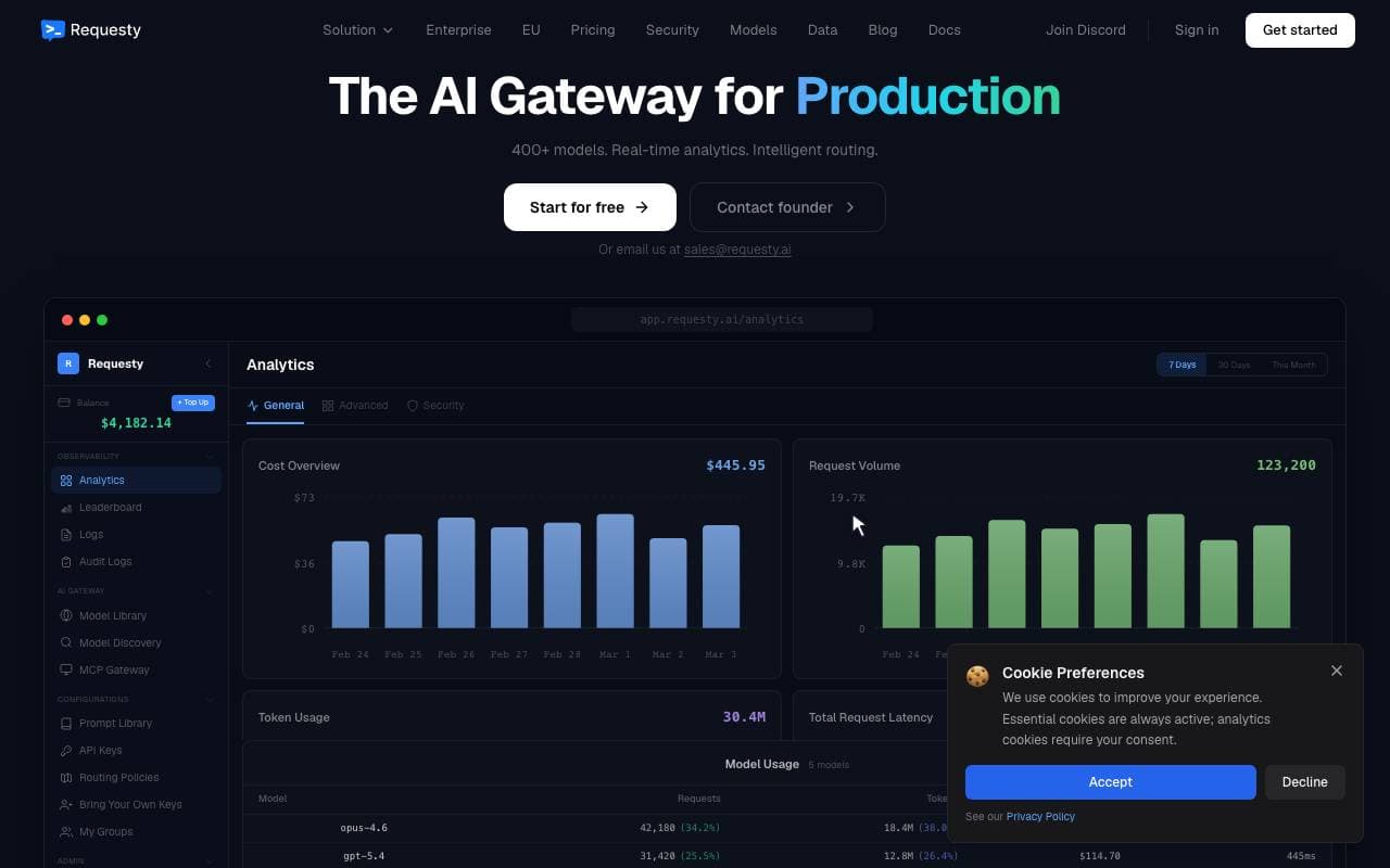 Requesty interface preview