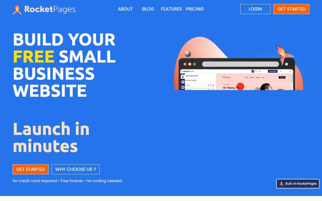 RocketPages interface preview