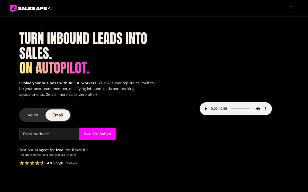 SalesAPE.ai interface preview
