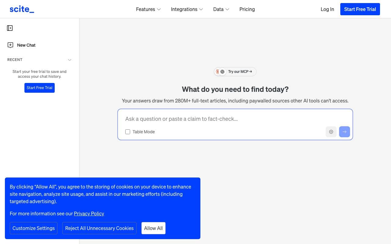 Scite Assistant interface preview