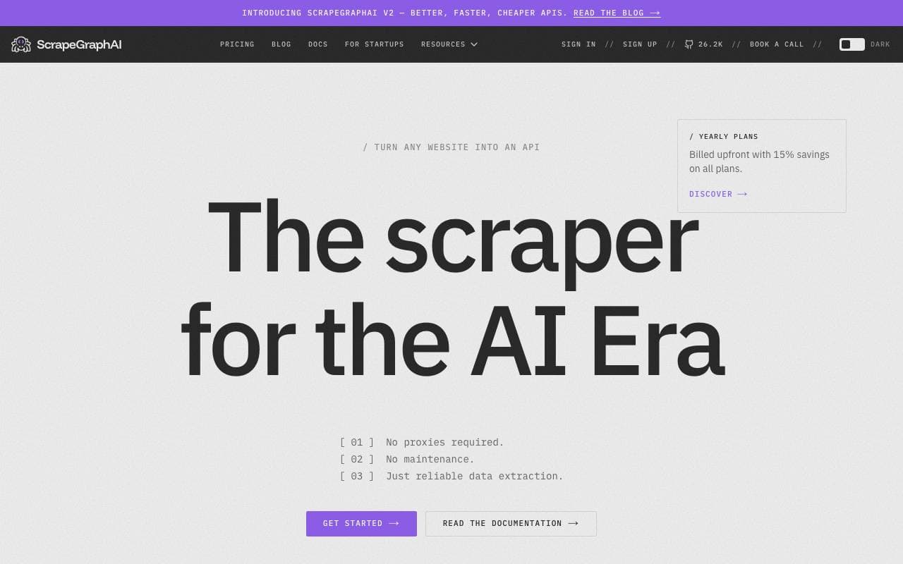 ScrapeGraphAI interface preview