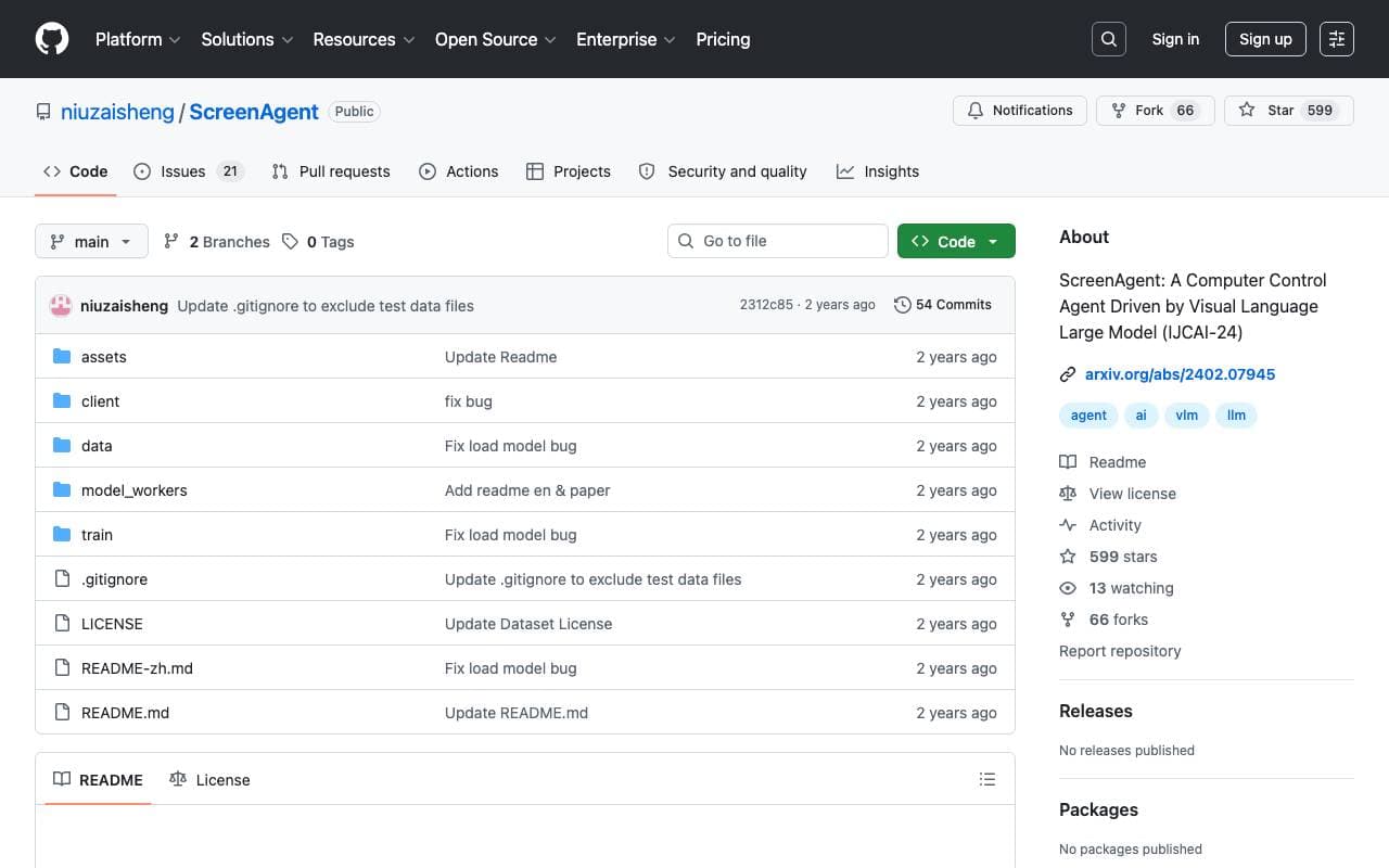 ScreenAgent interface preview