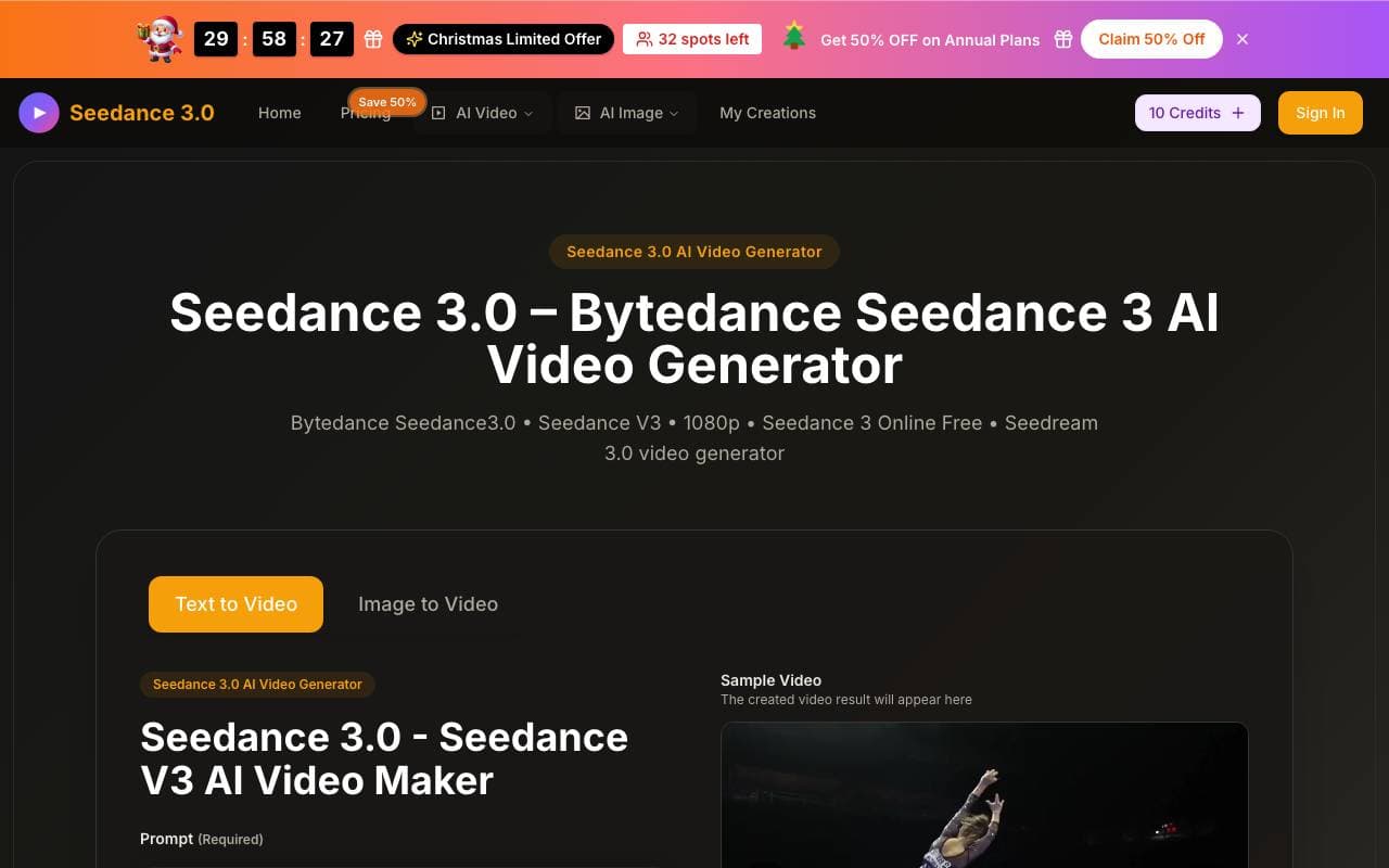 seedance 3.0 interface preview