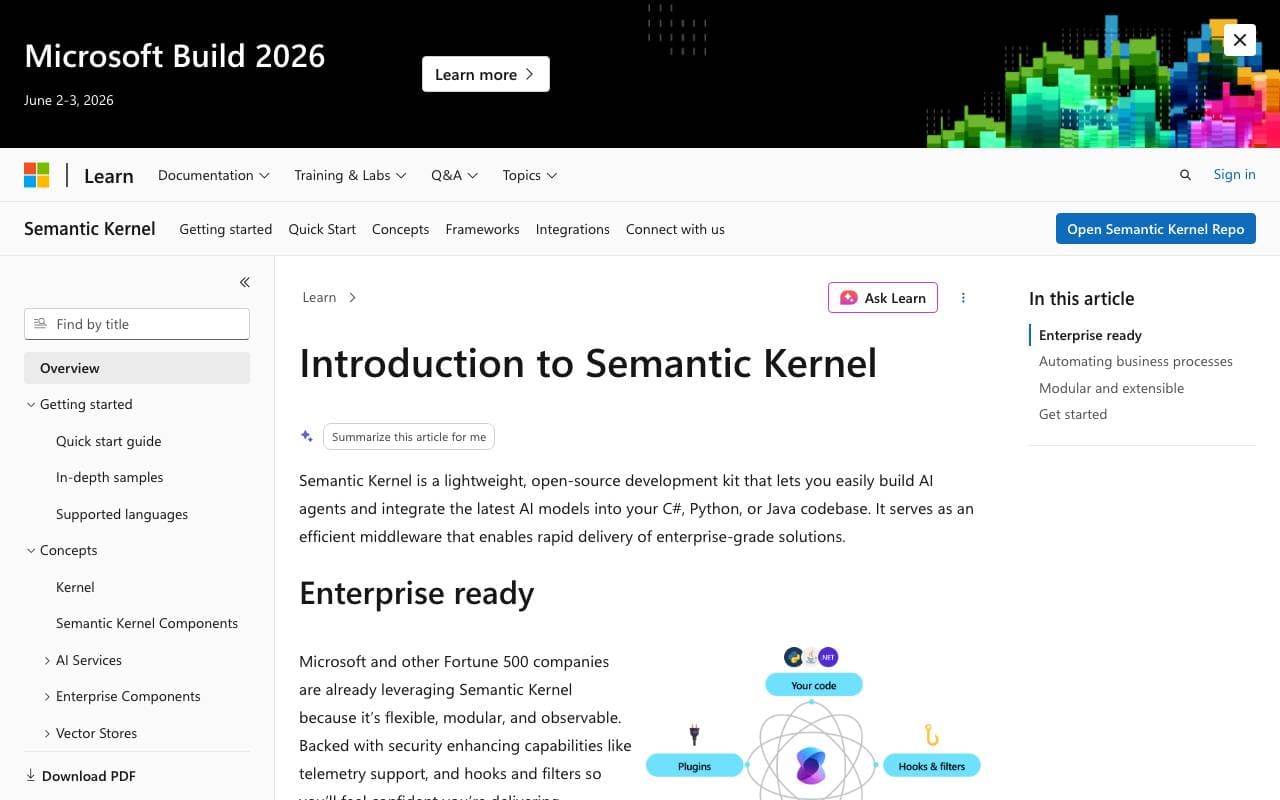 Semantic Kernel interface preview