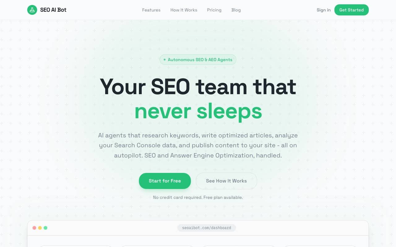 SEO AI Bot interface preview