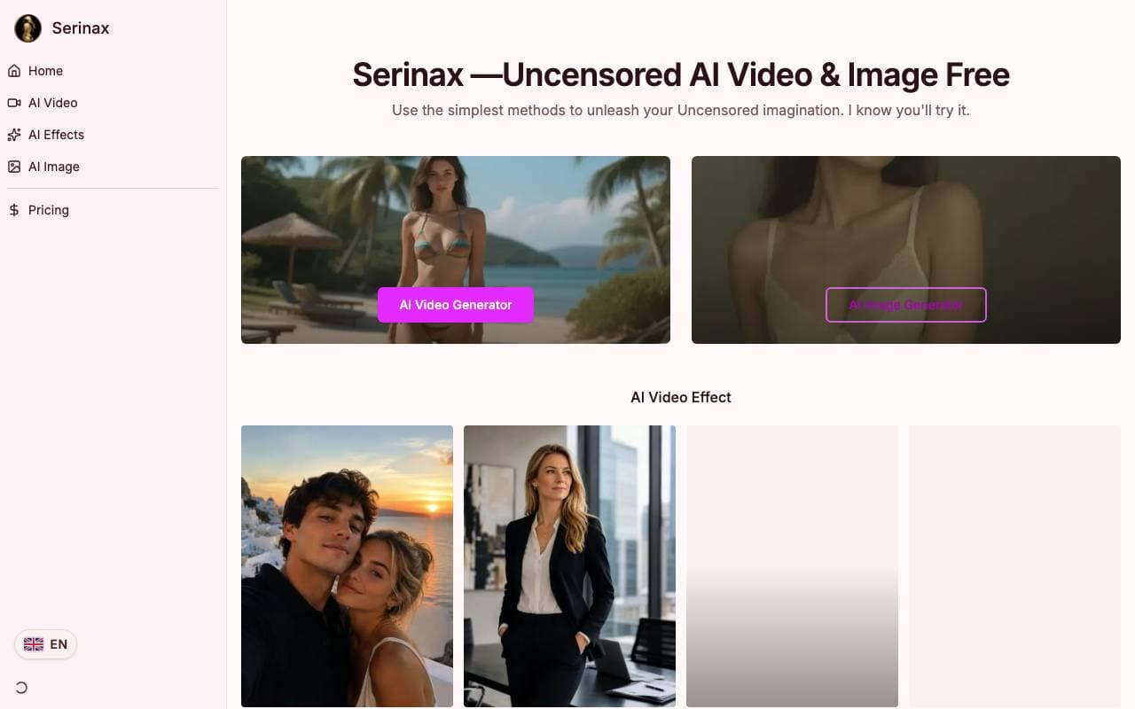 Serinax AI Generator interface preview