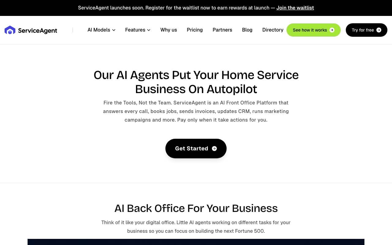 ServiceAgent AI interface preview