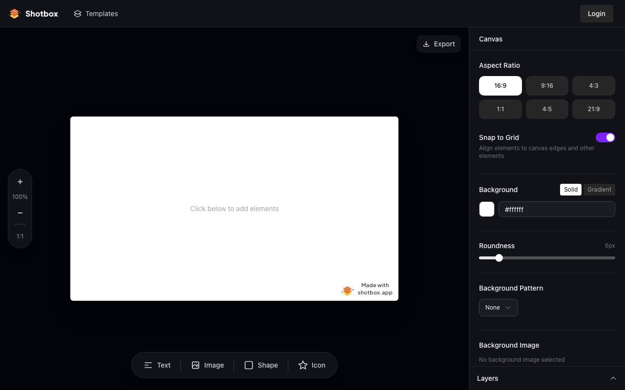 Shotbox.app interface preview