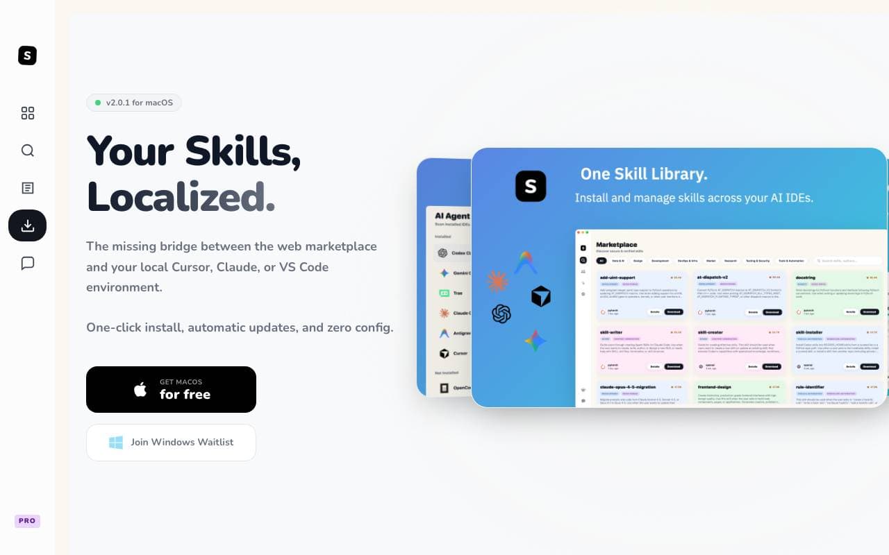 SkillMap: AI Skill manager interface preview