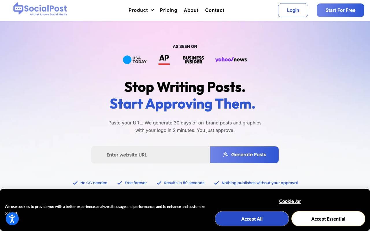 SocialPost AI interface preview