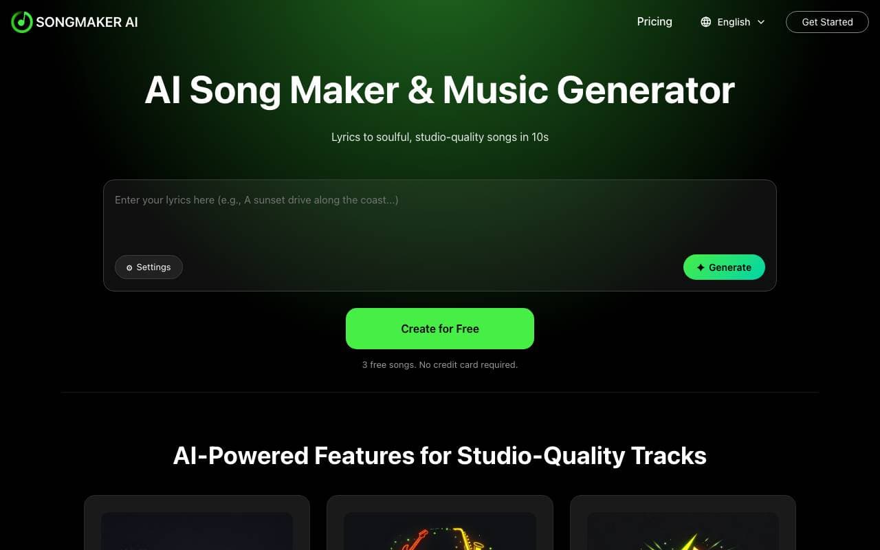 SongMaker-AI Music Generator interface preview
