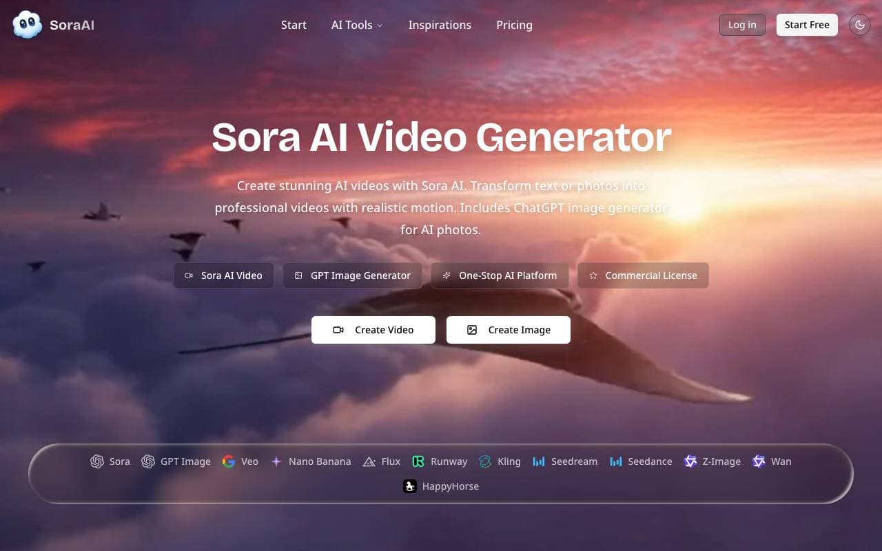 Sora AI Video Generator interface preview