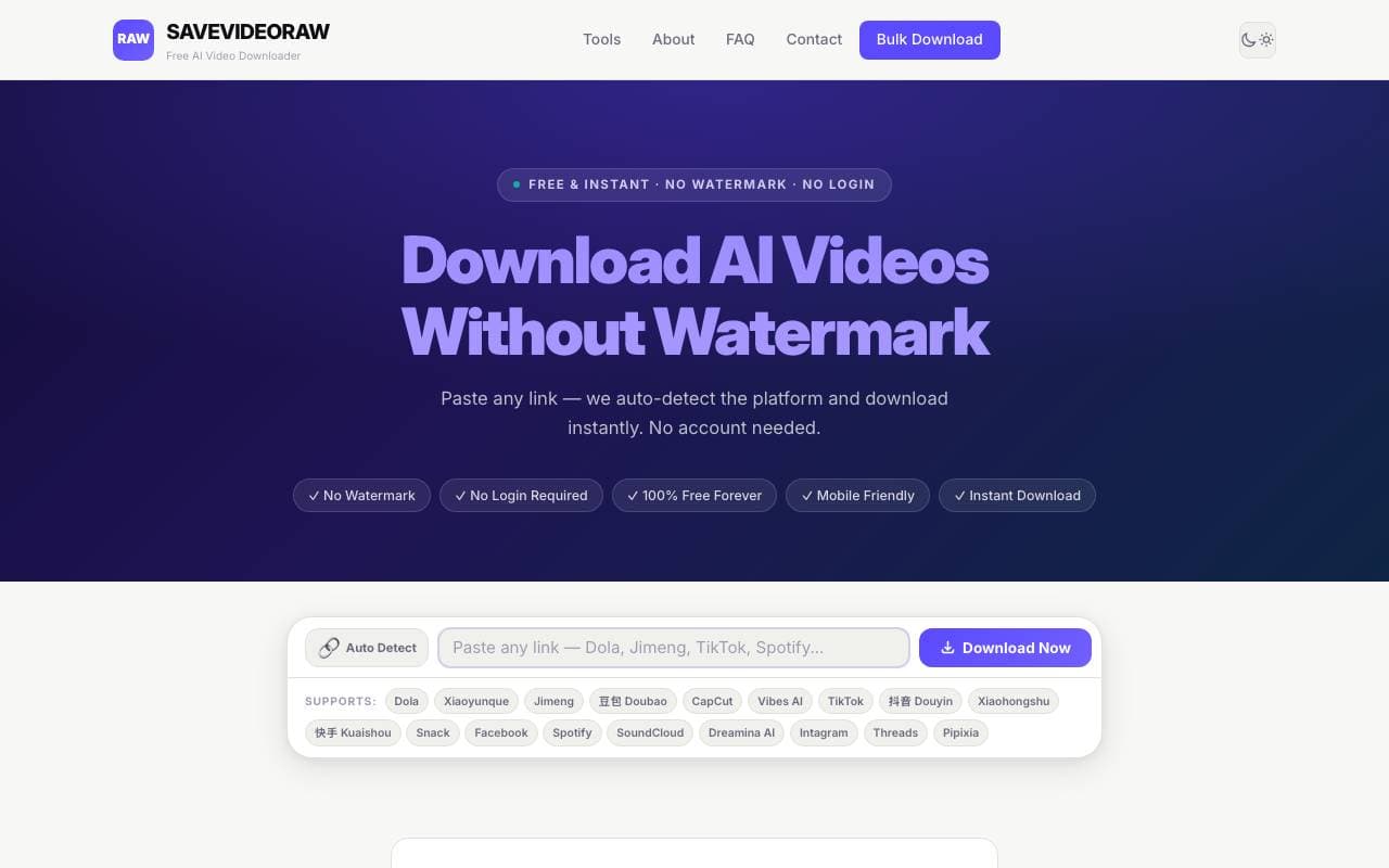 Sora Video Downloader interface preview