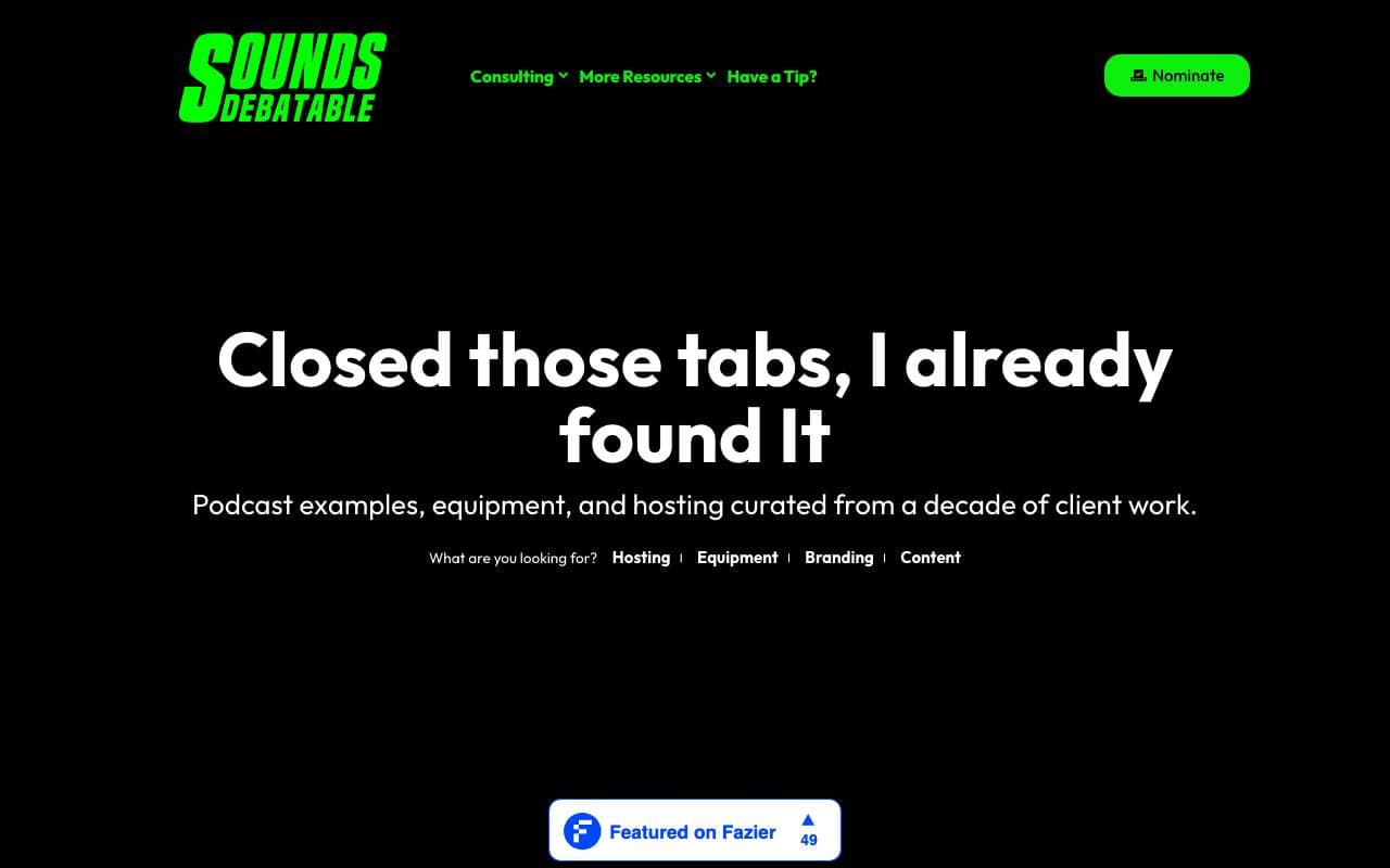Sounds Debatable interface preview