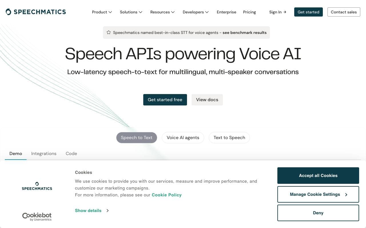 Speechmatics interface preview