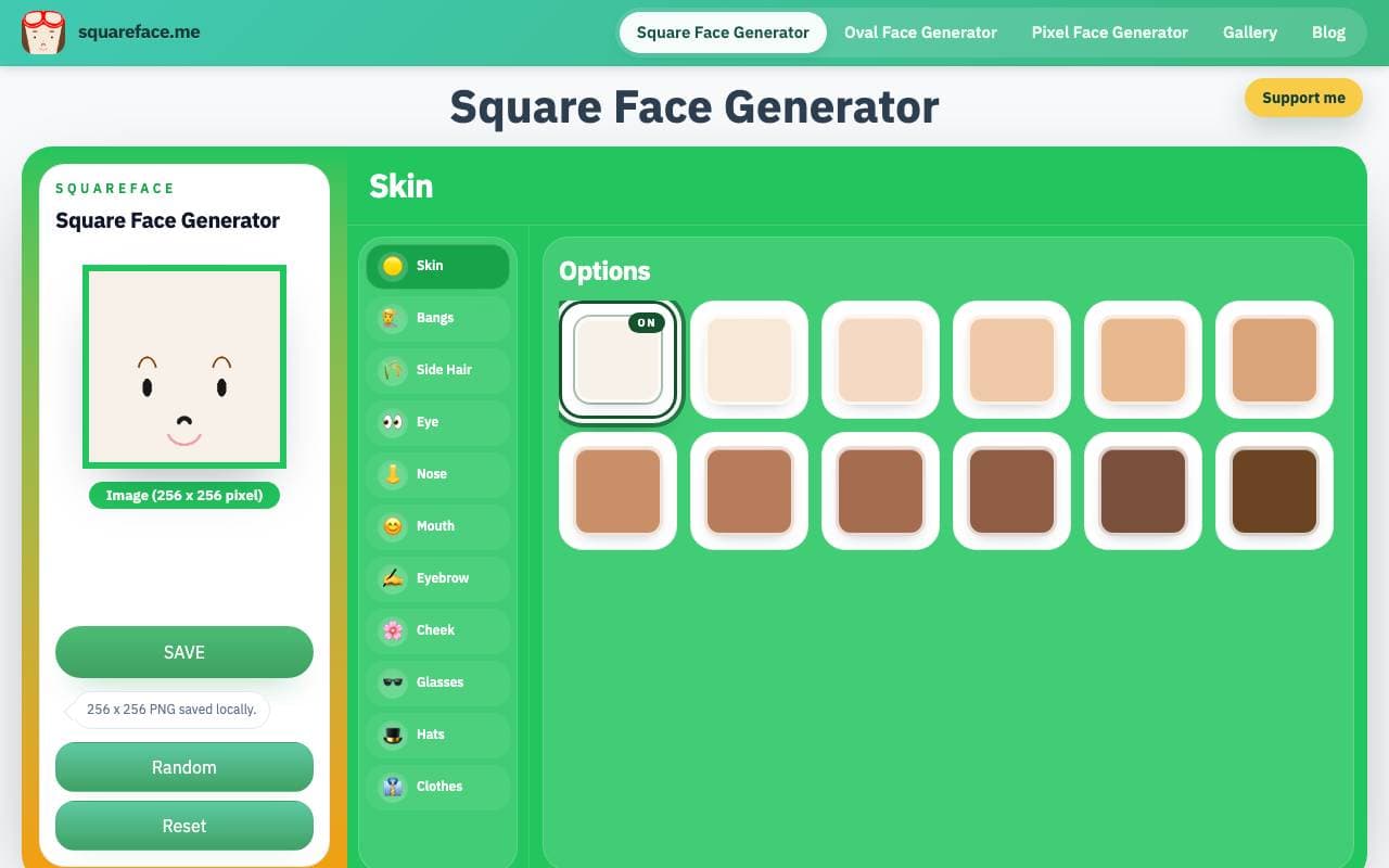 Square Face Maker interface preview