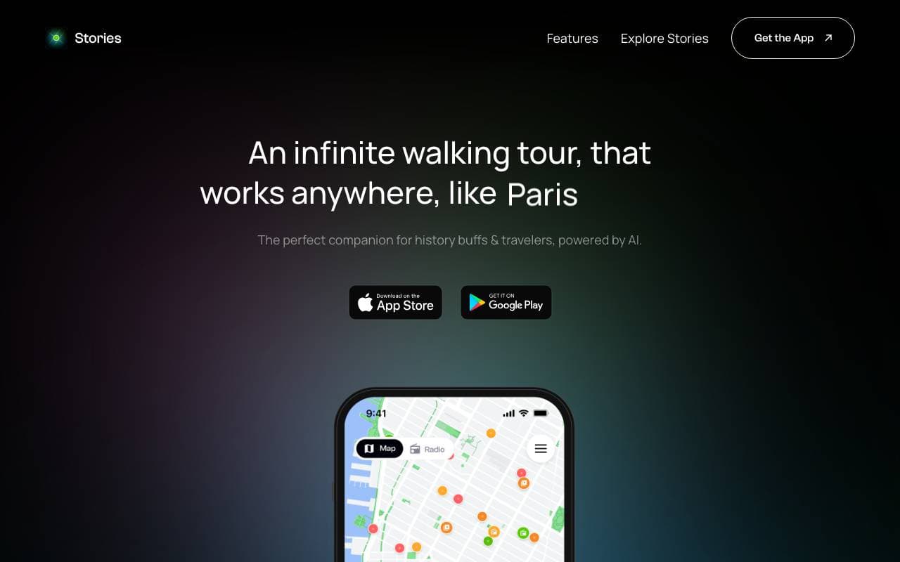 Stories App interface preview
