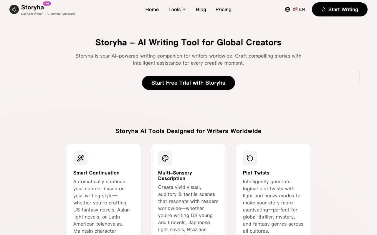 Storyha AI interface preview