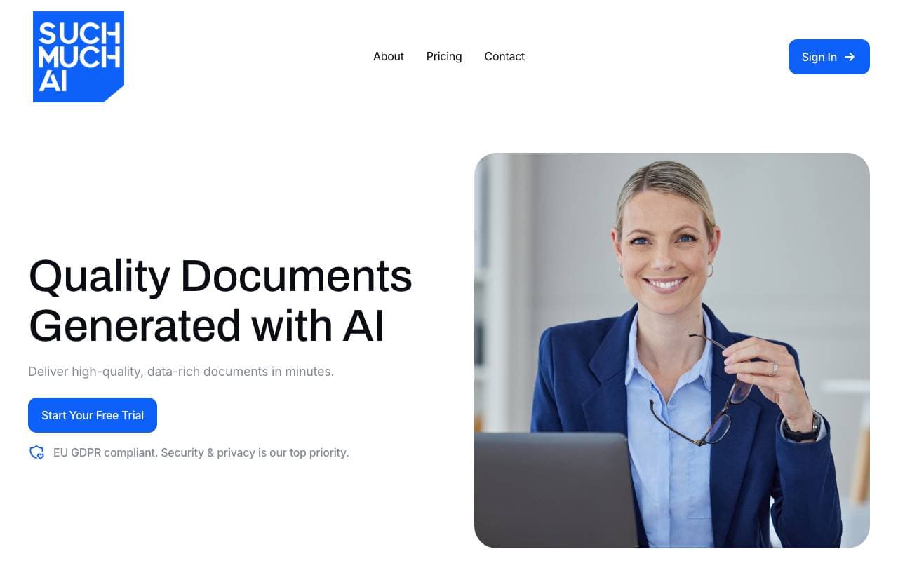 Such Much AI interface preview
