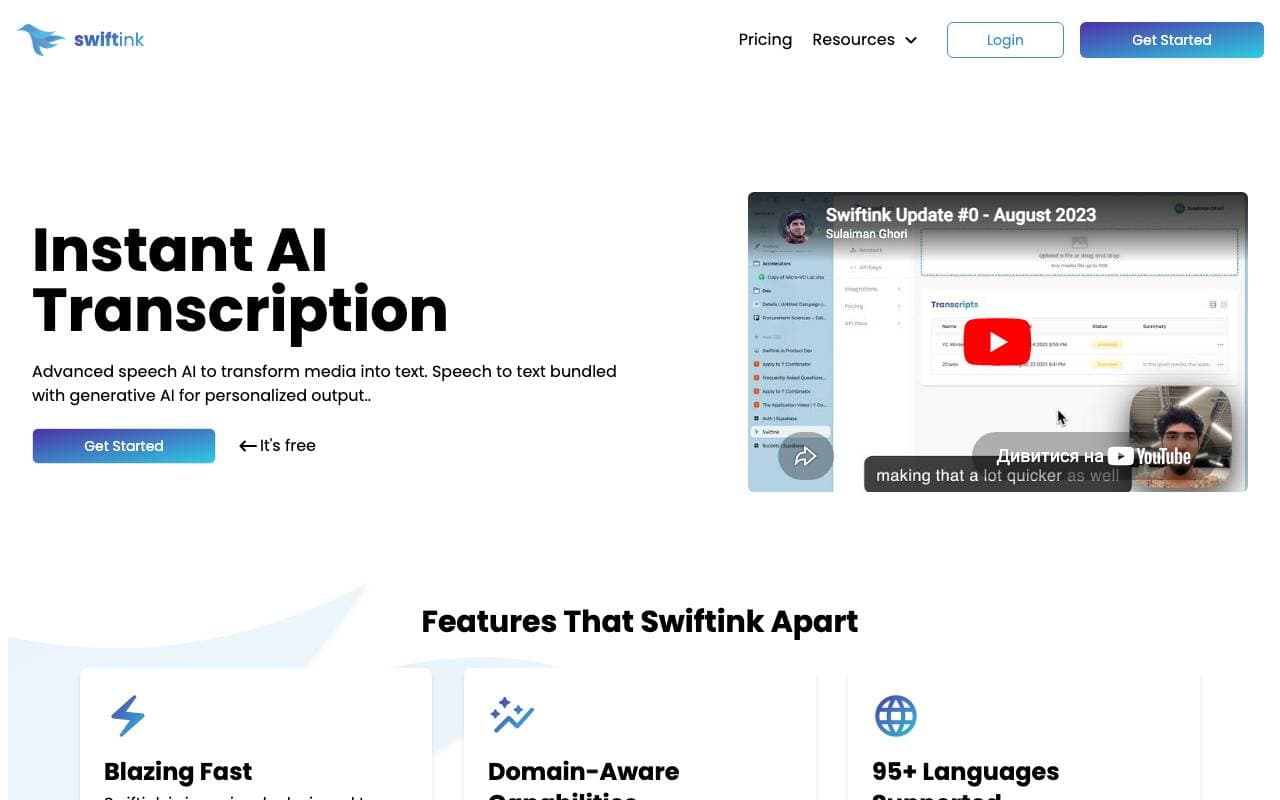 Swiftink interface preview