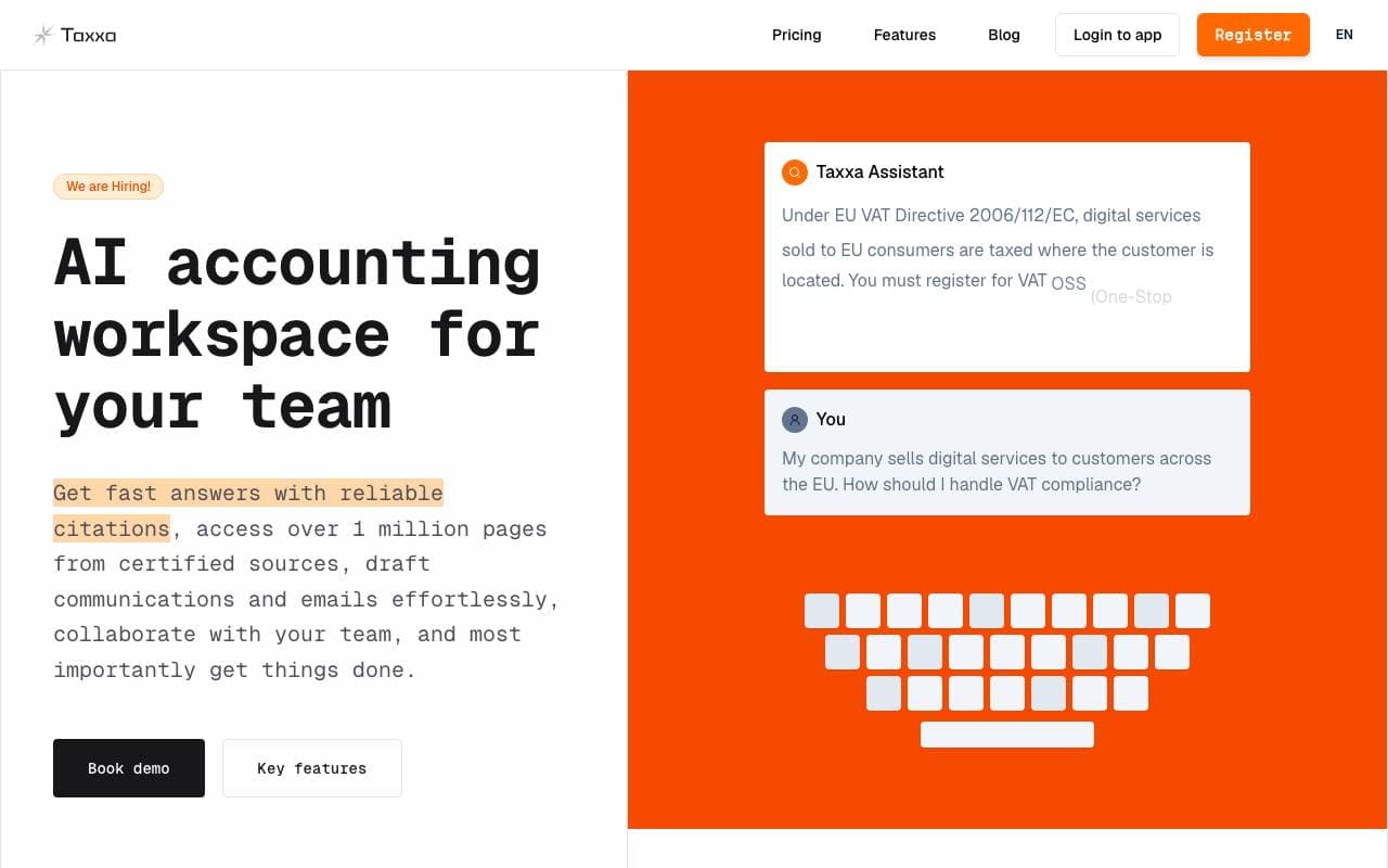 Taxxa.ai interface preview