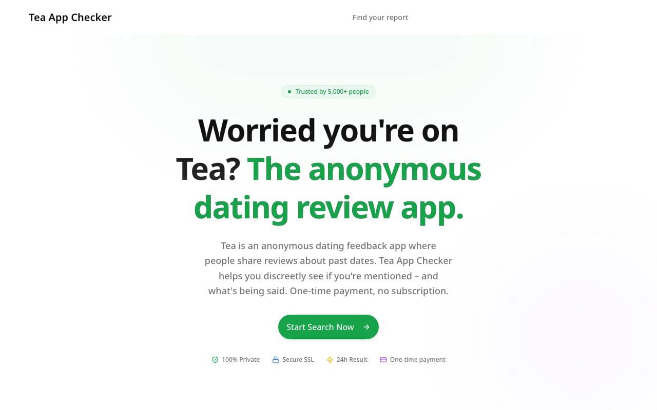 Tea App Checker interface preview