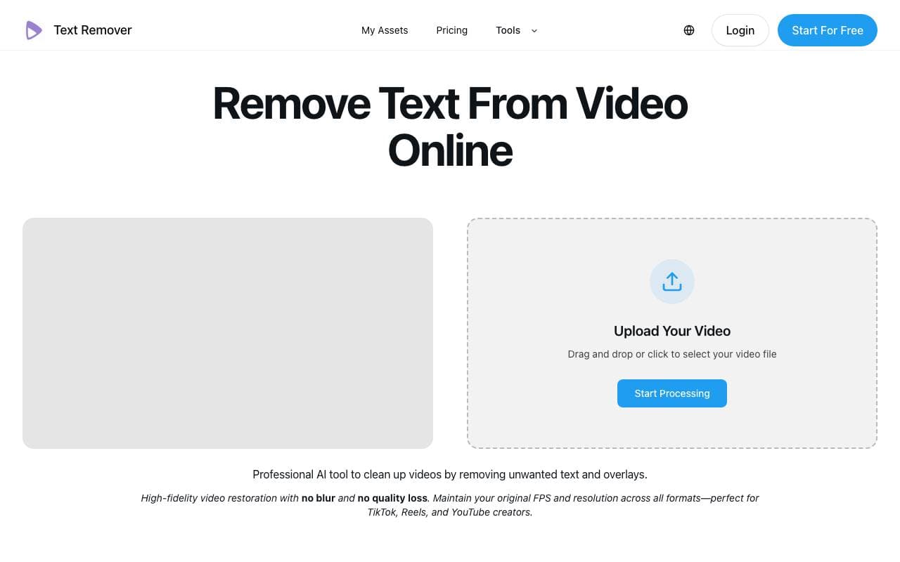 text-remover interface preview