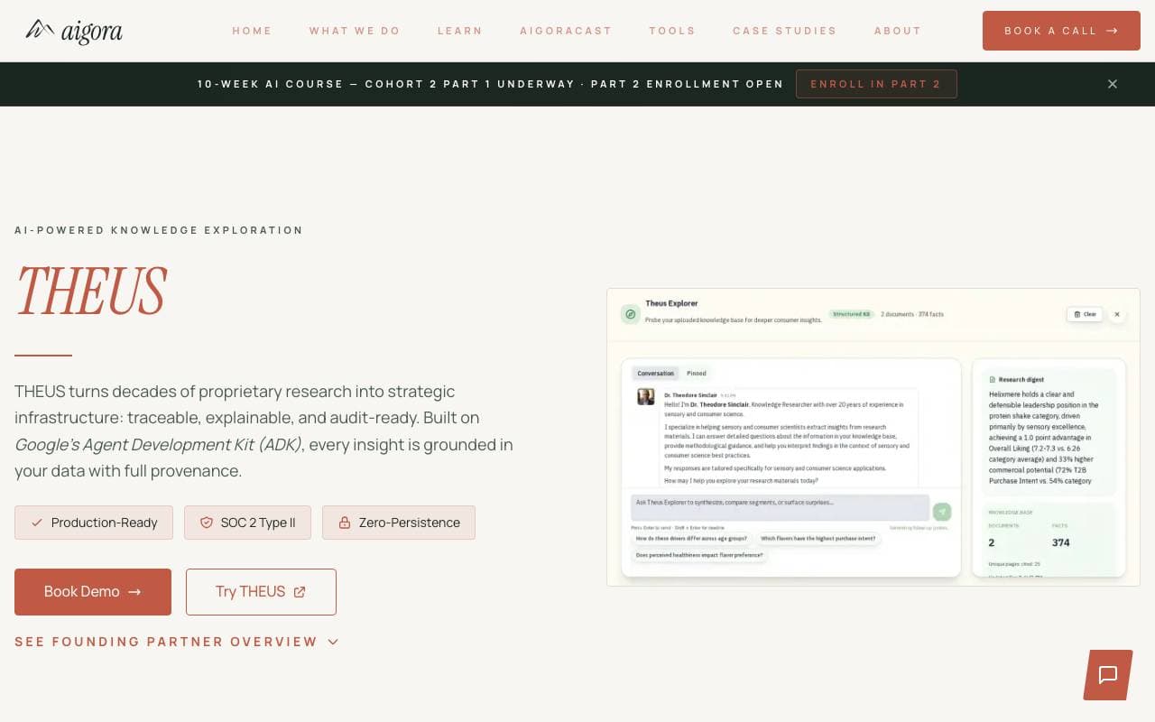 THEUS (Aigora) interface preview