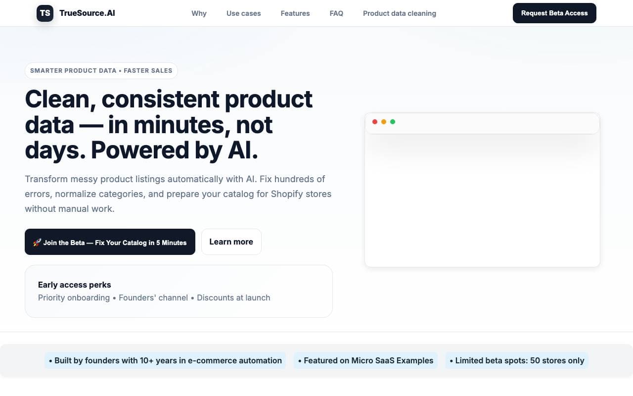 TrueSource.AI interface preview