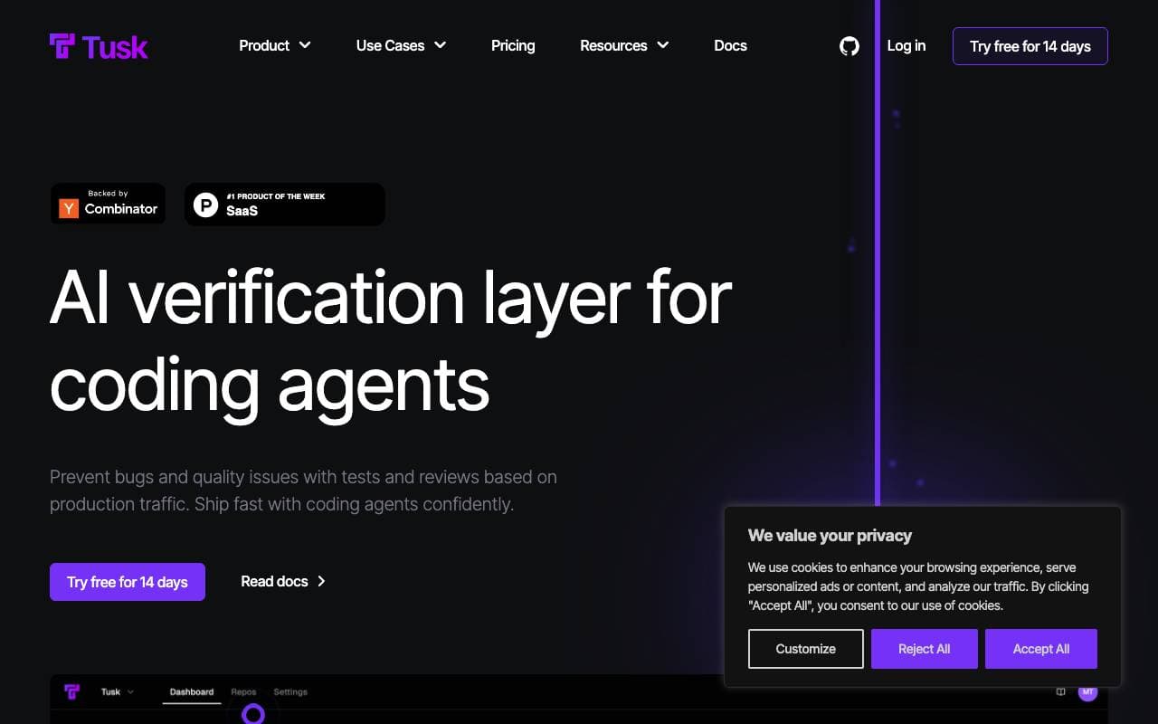 Tusk AI interface preview