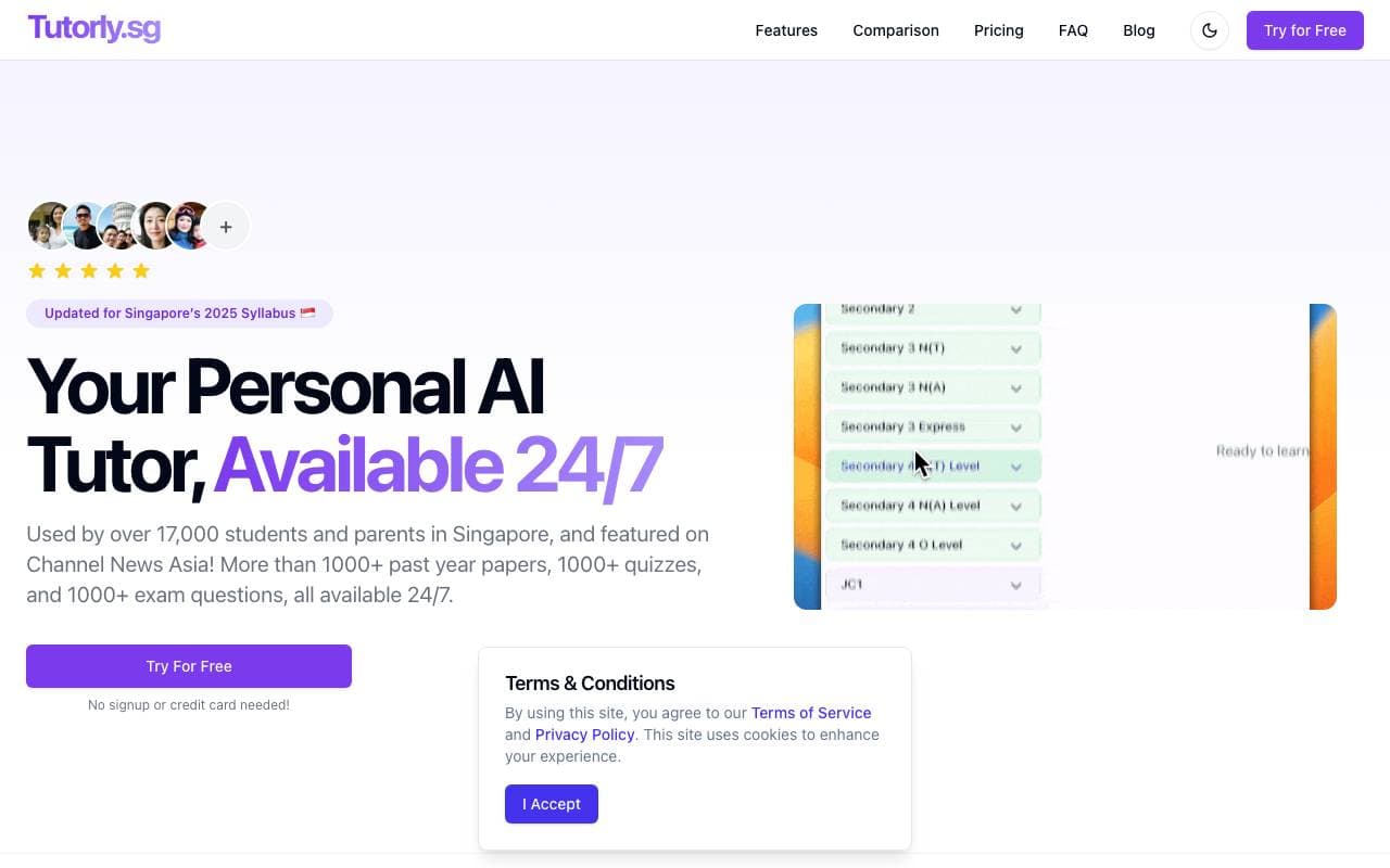 Tutorly.sg interface preview