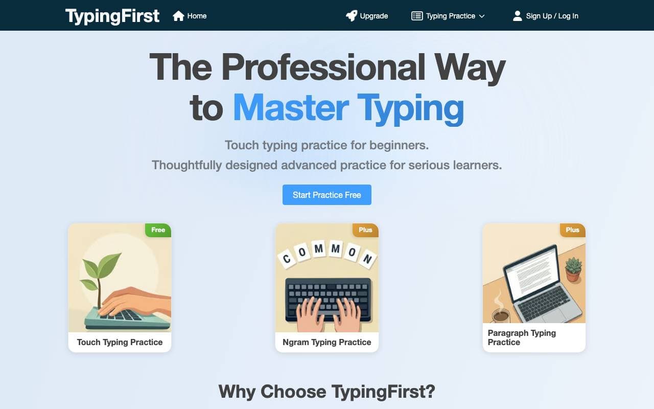TypingFirst interface preview