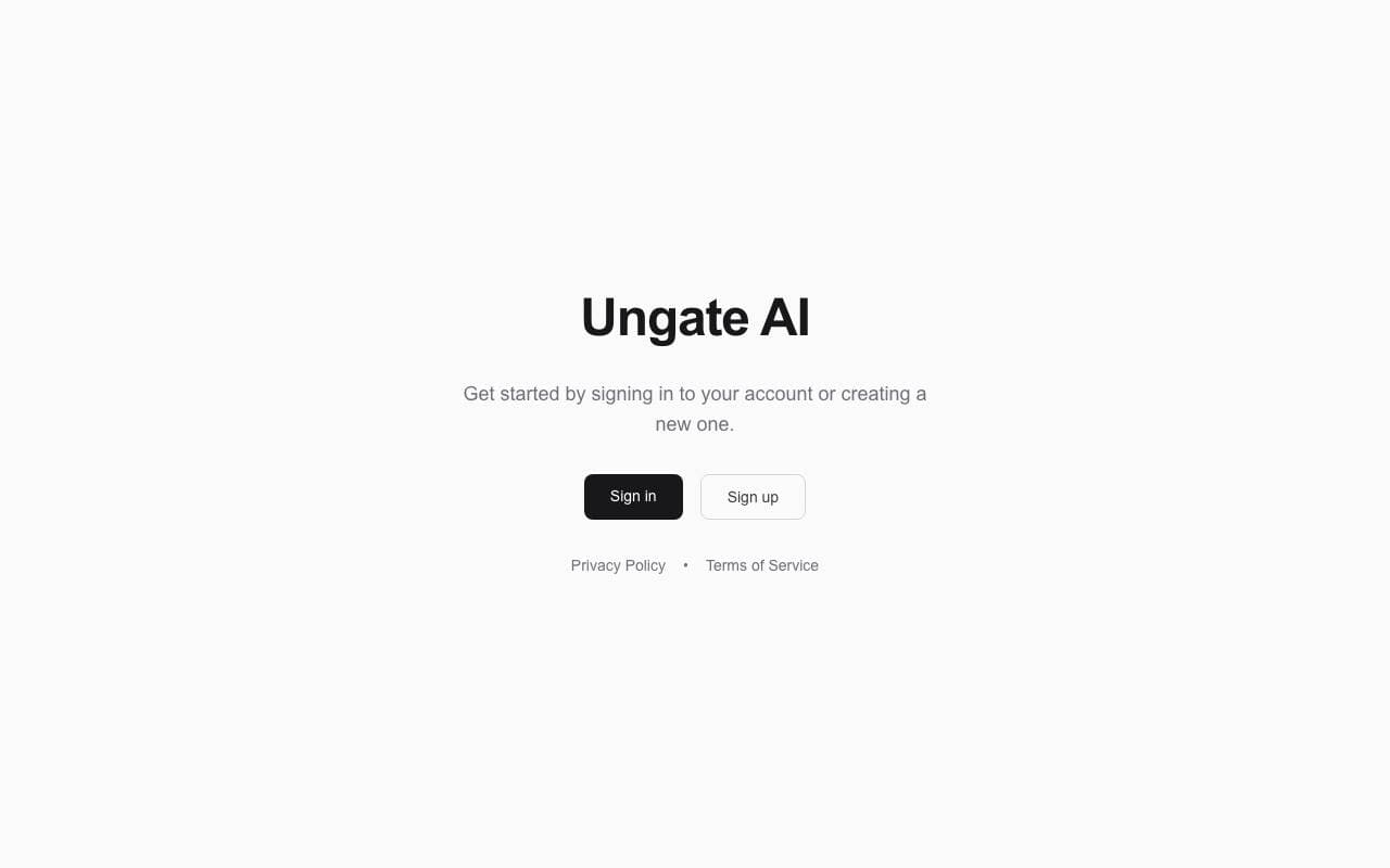 Ungate AI interface preview