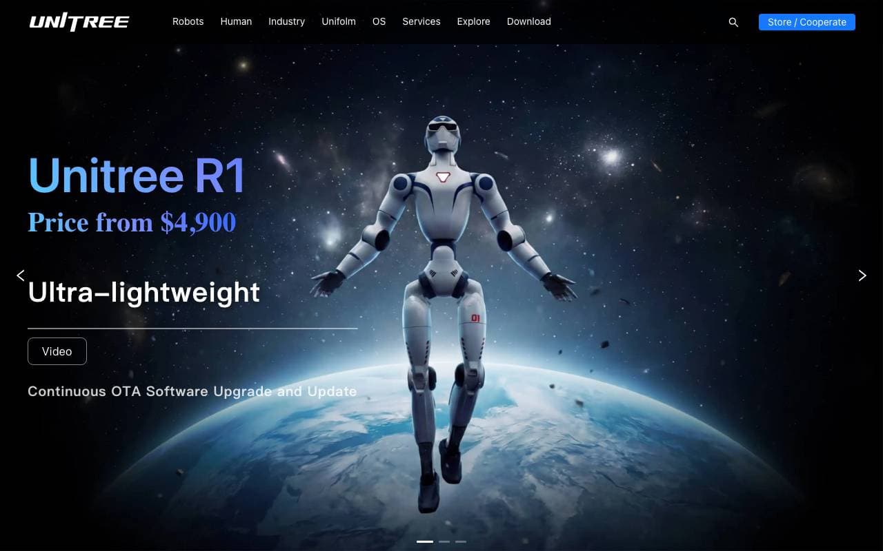 Unitree R1 interface preview