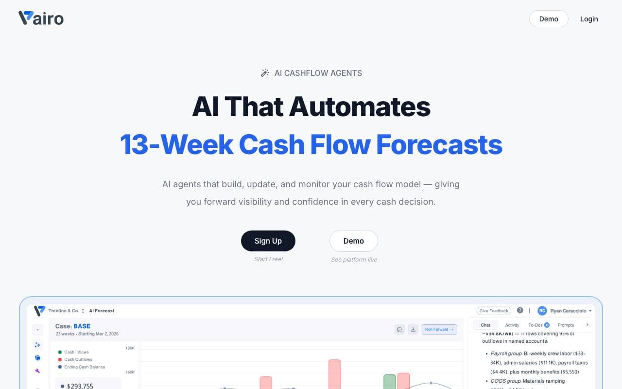 Vairo AI interface preview